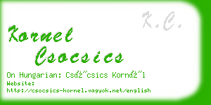 kornel csocsics business card